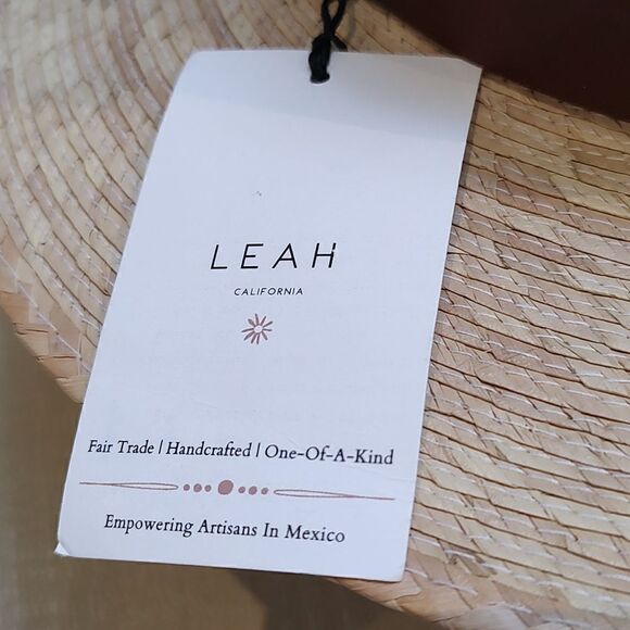 Leah California Straw Fedora Hat Brown Leather Hatband - Picture 3 of 12